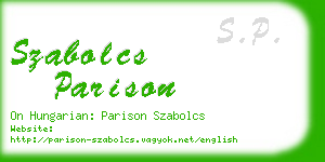 szabolcs parison business card